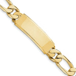Load image into Gallery viewer, 14K Yellow Gold Hand-polished Figaro Link ID Bracelet Length 8.5'' inches