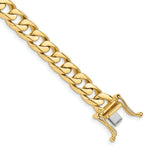 Load image into Gallery viewer, 14K Yellow Gold 7.8mm Hand-polished Flat Beveled Curb Chain Bracelet Length 9'' inches