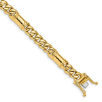 Load image into Gallery viewer, 14K Yellow Gold 7.5mm Hand-Polished Fancy Link Chain Bracelet Length 9'' inches