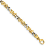 Load image into Gallery viewer, 14K Two-tone Gold 6mm Hand-polished Fancy Link Chain