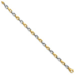 Load image into Gallery viewer, 14K Two-tone Gold 4.5mm Hand-polished Fancy Link Bracelet