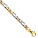 Load image into Gallery viewer, 14K Two-tone Gold 6.1mm Hand-polished Fancy Link Bracelet