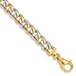 Load image into Gallery viewer, 14K Two-tone Gold 9.6mm Polished Fancy Link Chain Necklace Length 20'' inches