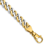 Load image into Gallery viewer, 14K Two-tone Gold 10.1mm Polished Fancy Link Chain Bracelet Length 9'' inches