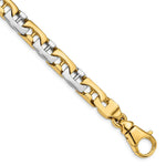 Load image into Gallery viewer, 14K Two-tone Gold 8.5mm Polished Fancy Link Chain Necklace Length 20'' inches