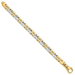 Load image into Gallery viewer, 14K Two-tone Gold 8.5mm Hand-polished Fancy Link Bracelet