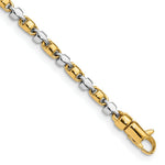 Load image into Gallery viewer, 14K Two-tone Gold 2.5mm Fancy Link Chain Bracelet Length 8'' inches
