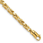 Load image into Gallery viewer, 14K Yellow Gold 4.1mm Hand-polished Byzantine Link Bracelet