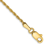 Load image into Gallery viewer, 14K Yellow Gold 1.3mm Solid Diamond-cut Machine-Made with Lobster Rope Chain Anklet Bracelet Length 9'' inches