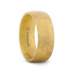 Load image into Gallery viewer, Mens Domed Gold Plated Titanium Ring with Meteorite Pattern Wedding Ring - 8mm Wide - Style name: MYSTIC
