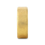 Load image into Gallery viewer, Mens Flat Gold Plated Titanium Beveled Edges and Meteorite Pattern Wedding Ring - 8mm Wide - Style name: MUSE