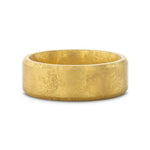 Load image into Gallery viewer, Mens Flat Gold Plated Titanium Beveled Edges and Meteorite Pattern Wedding Ring - 8mm Wide - Style name: MUSE