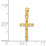 Load image into Gallery viewer, 14K Yellow Gold Satin & Diamond-cut Cross Pendant