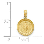 Load image into Gallery viewer, 14K Yellow Gold Miraculous Medal Pendant 13mm width