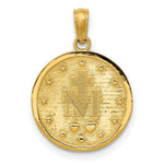 Load image into Gallery viewer, 14K Yellow Gold Miraculous Medal Pendant 15mm width