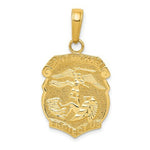 Load image into Gallery viewer, 14K Yellow Gold Saint Michael Medal Badge Pendant 15mm width