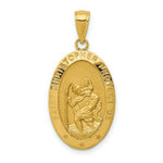 Load image into Gallery viewer, 14K Yellow Gold Saint Christopher Medal Pendant 16mm width
