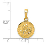 Load image into Gallery viewer, 14K Yellow Gold Saint Christopher Medal Charm 12mm width