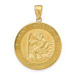 Load image into Gallery viewer, 14K Yellow Gold Saint Christopher Medal Pendant 26mm width