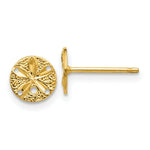 Load image into Gallery viewer, 14K Yellow Gold Diamond-Cut Sand Dollar Post Earrings