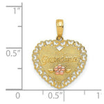 Load image into Gallery viewer, 14K Two-tone Gold Grandma Heart Charm