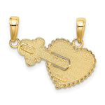 Load image into Gallery viewer, 14K Yellow Gold Heart Charm 22mm Diameter