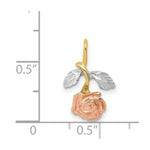Load image into Gallery viewer, 14K Yellow Gold W/White & Rose Rhodium Rose Chain Slide