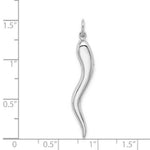 Load image into Gallery viewer, 14K White Gold Solid Polished 3-Dimensional Large Italian Horn Charm