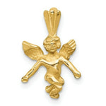 Load image into Gallery viewer, 14K Yellow Gold Satin & Diamond-cut Angel Charm
