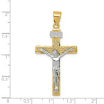 Load image into Gallery viewer, 14K Two-tone Gold INRI Crucifix Pendant 52mm length