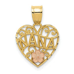 Load image into Gallery viewer, 14K Two-tone Gold Nana Heart Pendant