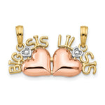 Load image into Gallery viewer, 14K Yellow Gold & Rhodium Big Sis/Lil Sis Break-a-part Pendant