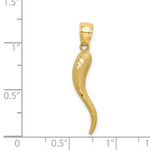 Load image into Gallery viewer, 14K Yellow Gold Solid Diamond-cut Italian Horn Charm
