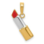 Load image into Gallery viewer, 14K Yellow Gold & Rhodium Enameled Lipstick Charm