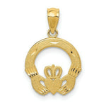 Load image into Gallery viewer, 14K Yellow Gold Claddagh Charm 22mm length