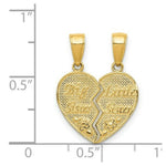 Load image into Gallery viewer, 14K Yellow Gold Big Sister/Little Sister Break-apart Charm