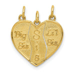 Load image into Gallery viewer, 14K Yellow Gold 3 piece Break-apart Big Sis, Sis & Lil Sis Charm