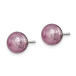 Load image into Gallery viewer, Sterling Silver Lavender Italian Murano Earrings