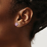 Load image into Gallery viewer, Sterling Silver Lavender Italian Murano Earrings