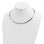 Load image into Gallery viewer, 14K White Gold 8mm Domed Omega Necklace Length 16'' inches