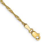 Load image into Gallery viewer, 14K Yellow Gold 1.7mm Singapore Chain Anklet Bracelet Length 9'' inches