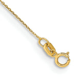 Load image into Gallery viewer, 14K Yellow Gold .75mm Solid Polished Cable Chain Anklet Length 9'' inches