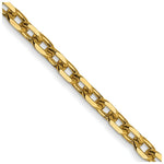 Load image into Gallery viewer, 14K Yellow Gold 2.2mm Diamond-cut Round Open Link Cable Chain