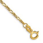 Load image into Gallery viewer, 14K Yellow Gold 1.25mm Flat Figaro Chain Bracelet Length 7'' inches