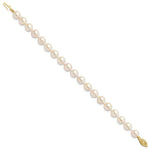 Load image into Gallery viewer, 7" Length Bracelet 14K 7-8mm Round White Saltwater Akoya Cultured Pearl Bracelet