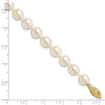 Load image into Gallery viewer, 7" Length Bracelet 14K 7-8mm Round White Saltwater Akoya Cultured Pearl Bracelet