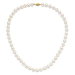 Load image into Gallery viewer, 14K Yellow Gold 8-9mm Round White Saltwater Akoya Cultured Pearl Necklace length: 18 inches