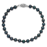 Load image into Gallery viewer, 7" Length Bracelet 14K 5-6mm Round Black Saltwater Akoya Cultured Pearl Bracelet