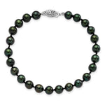 Load image into Gallery viewer, 7" Length Bracelet 14K 6-7mm Round Black Saltwater Akoya Cultured Pearl Bracelet