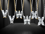 Load image into Gallery viewer, Lab Grown Diamond in A - Z Initial Letter with 14K Yellow/White Gold Necklace 18" inch Length - 1.25 to 3.75 Carat VS1/F Clarity Color